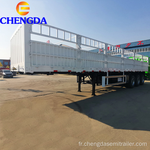 Cargo en vrac 40ton 3 Aile Fence Semi Trailer